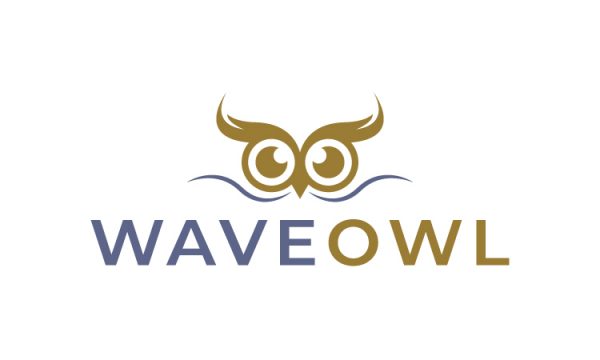 wave owl business name logo