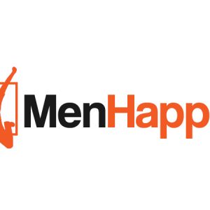 men happy business name logo