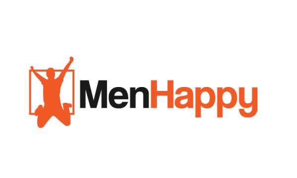 men happy business name logo