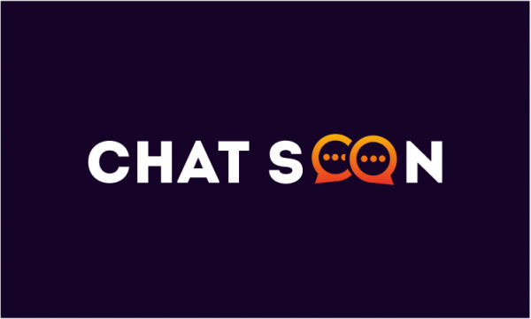 chat soon business name logo